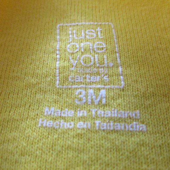 Carters Just One You Bodysuit Boys 3M Yellow Gray Long Sleeve Football‎ Sports - Picture 3 of 4